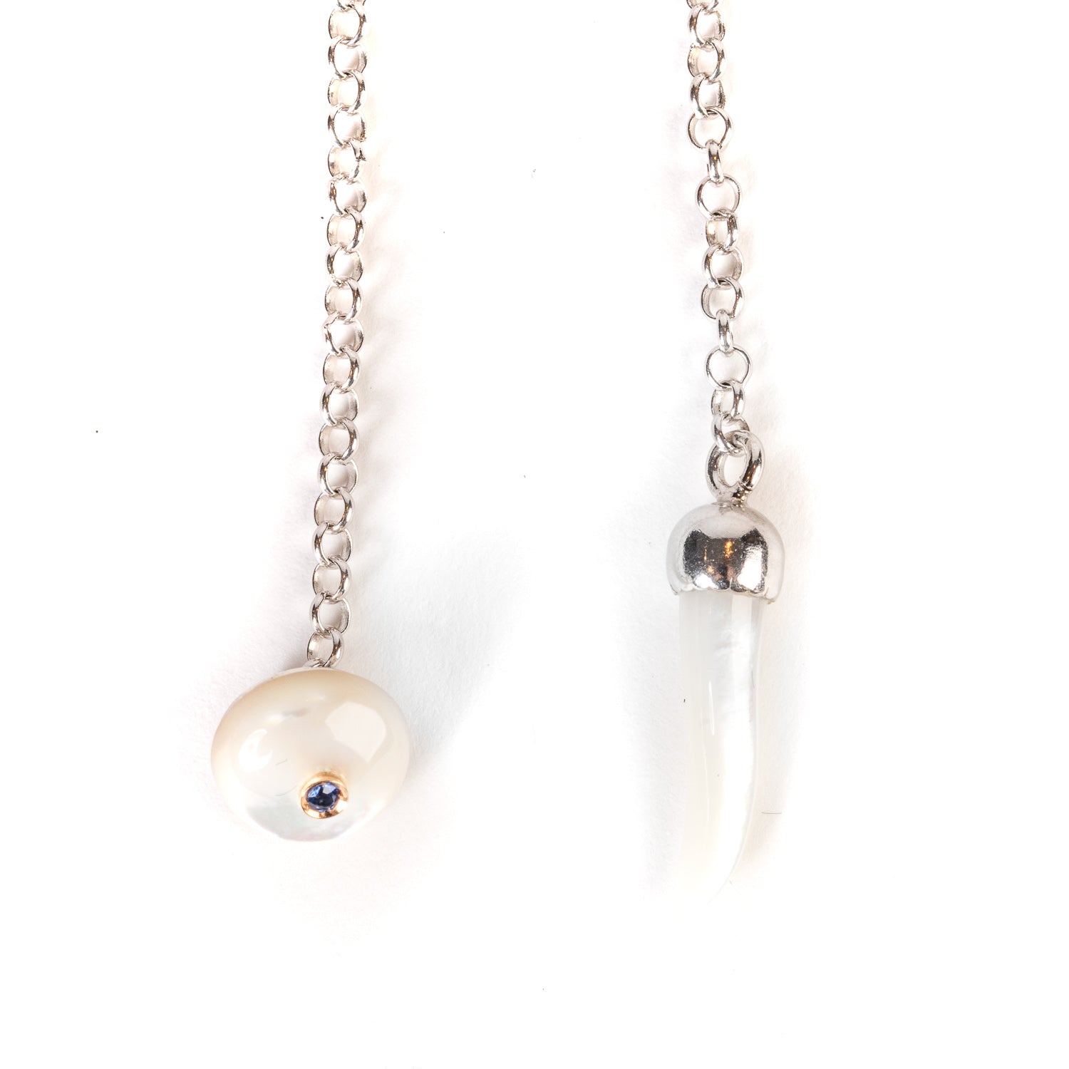 Knopflochkette "Mother of Pearl" aus Sterling Silber - Handarbeit